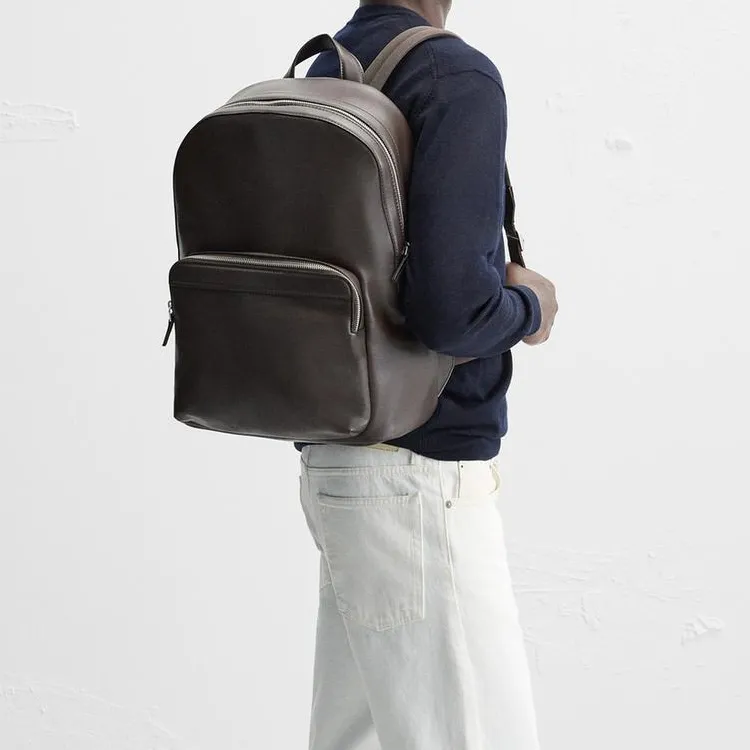 ZARA PU Backpack Regular Women's Brown-3