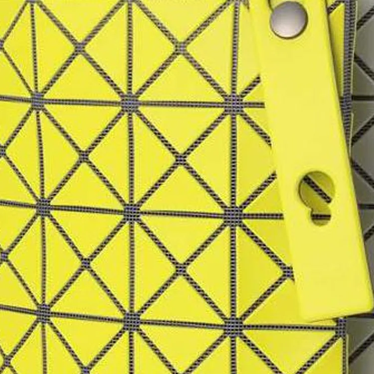 ISSEY MIYAKE Polyvinyl Chloride Resin Tote Bag Shopping Bag Handbag Mini Women's Yellow Green & Gray-2