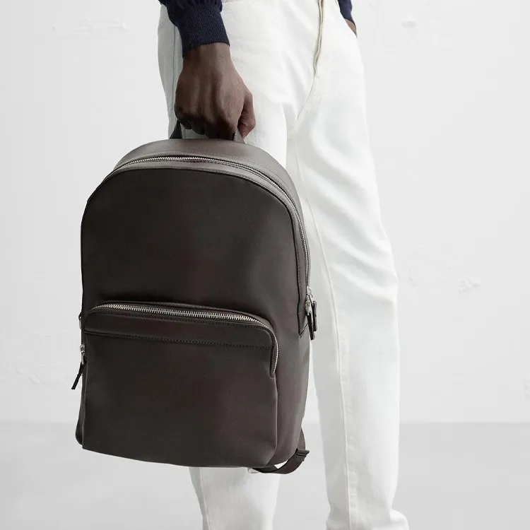 ZARA PU Backpack Regular Women's Brown-4