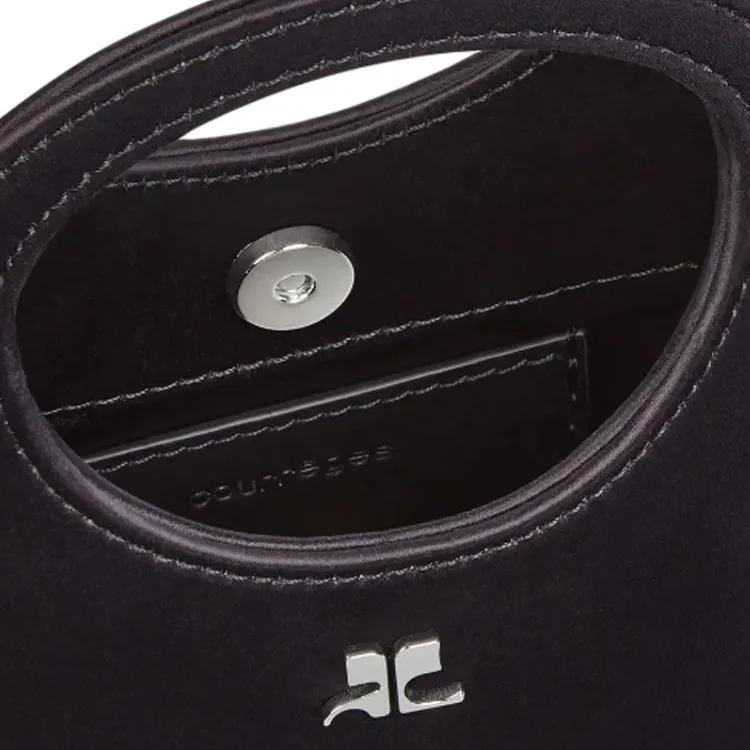 COURREGES Polyester Shoulder Bag, Crossbody Bag, Handbag Women's Black-2