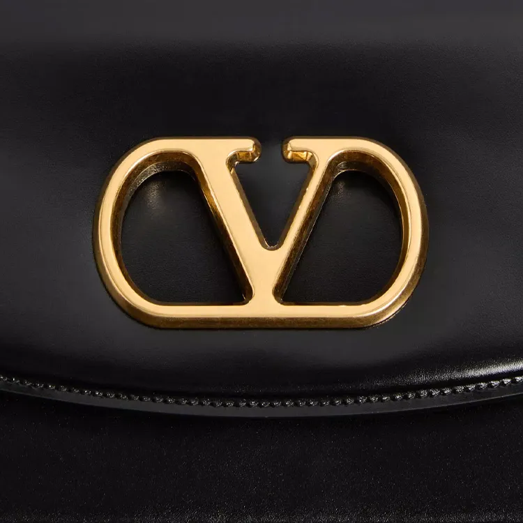 Valentino Cow Leather Handbag Women's Black-4