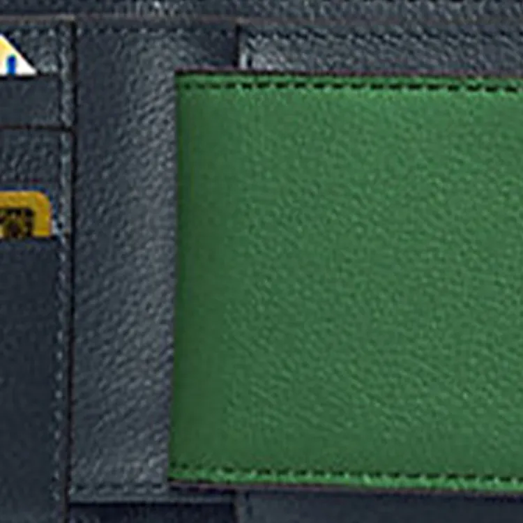 COACH 3 IN 1 Wallet Leather Small Clutch Wallet Regular Men's Green & Navy Blue-4