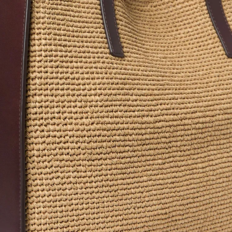 Loeffler Randall Kraft Paper With Raffia Texture Tote Bag, Shopping Bag, Shoulder Bag Women's Brown-3
