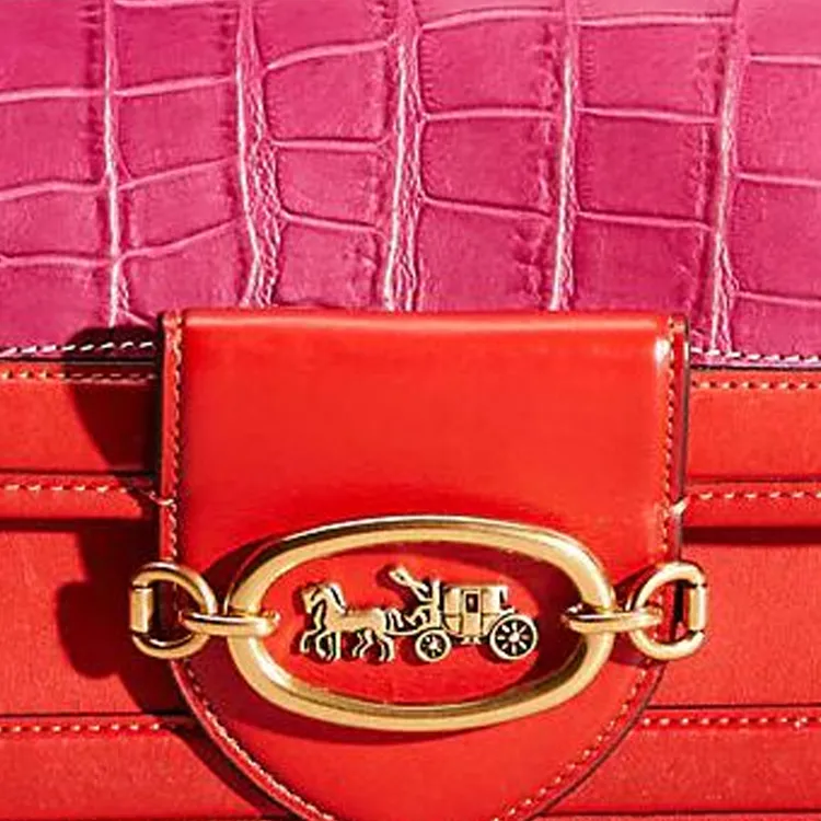 COACH Hero Glove Tanned Leather Small Square Bag Shoulder Bag Small Size Women's Red-3