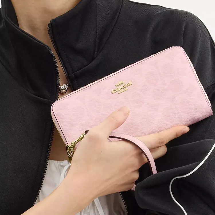COACH Leather Wallet Small Size Women's Pink-2