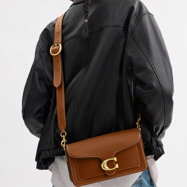 COACH Tabby Leather One Shoulder Handbag Medium Size Women's Brown-5