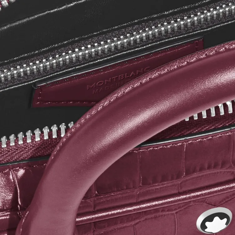 MONTBLANC Full Grain Cow Leather Shoulder Bag, Crossbody Bag, Handbag Mini Women's Ink Black Currant Color-6