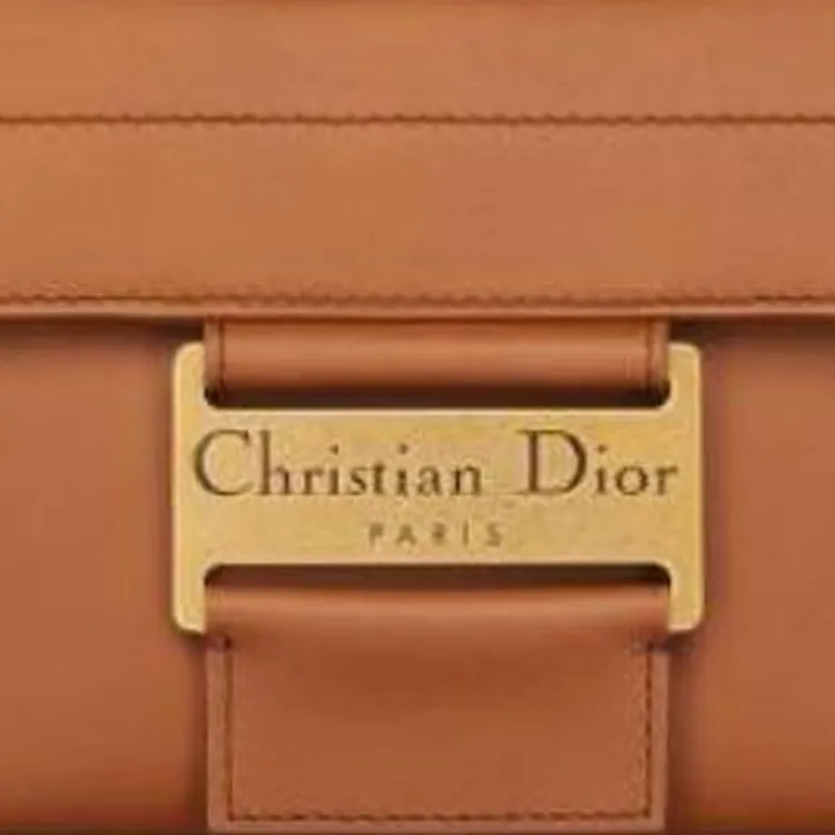 DIOR Calfskin Shoulder Bag Small Size Women's Brown-6