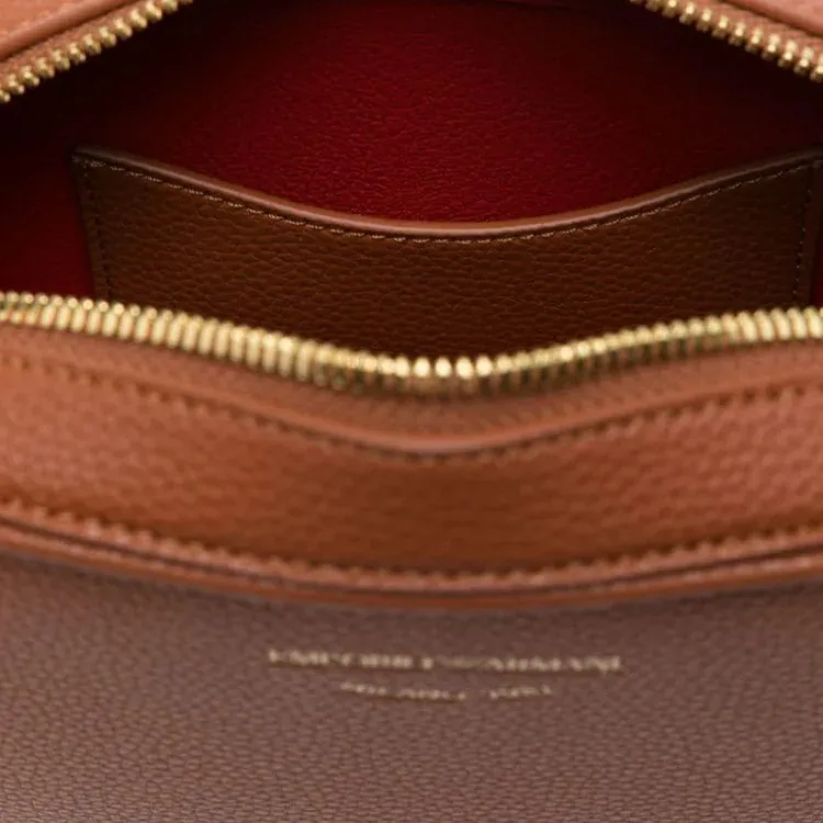 EMPORIO ARMANI Calfskin Shoulder Bag Women's Brown-2