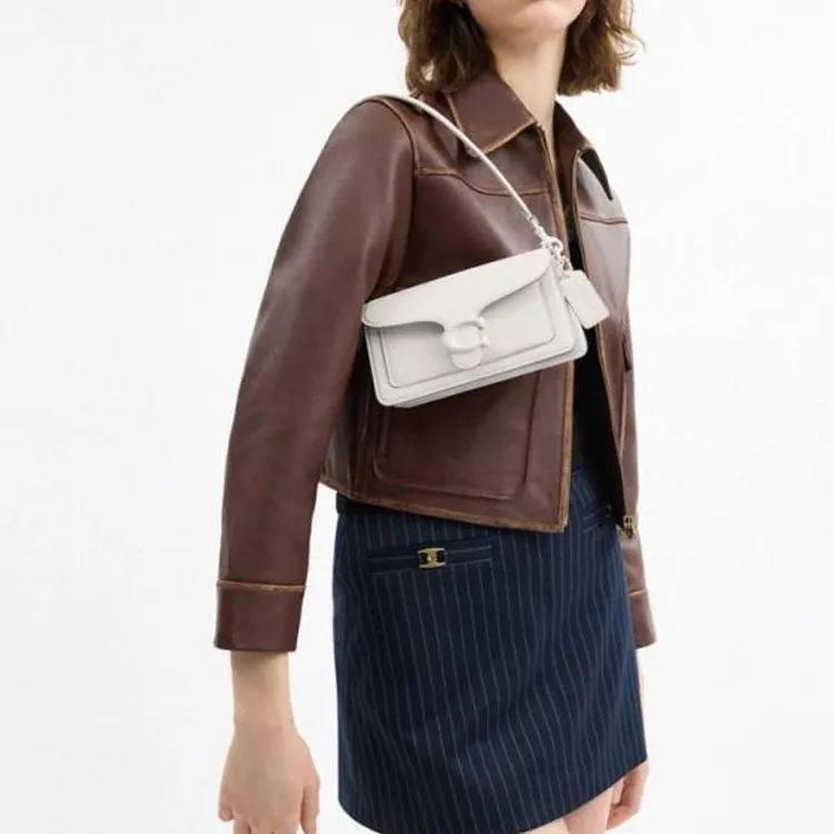 COACH Tabby Cow Leather Crossbody One Shoulder Handbag Trumpets Women's Chalk White-7