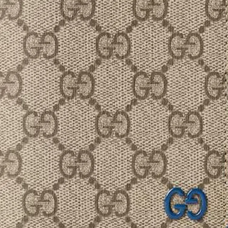 GUCCI Genuine Leather Internal Trim Wallet Men's Beige & Blue-4
