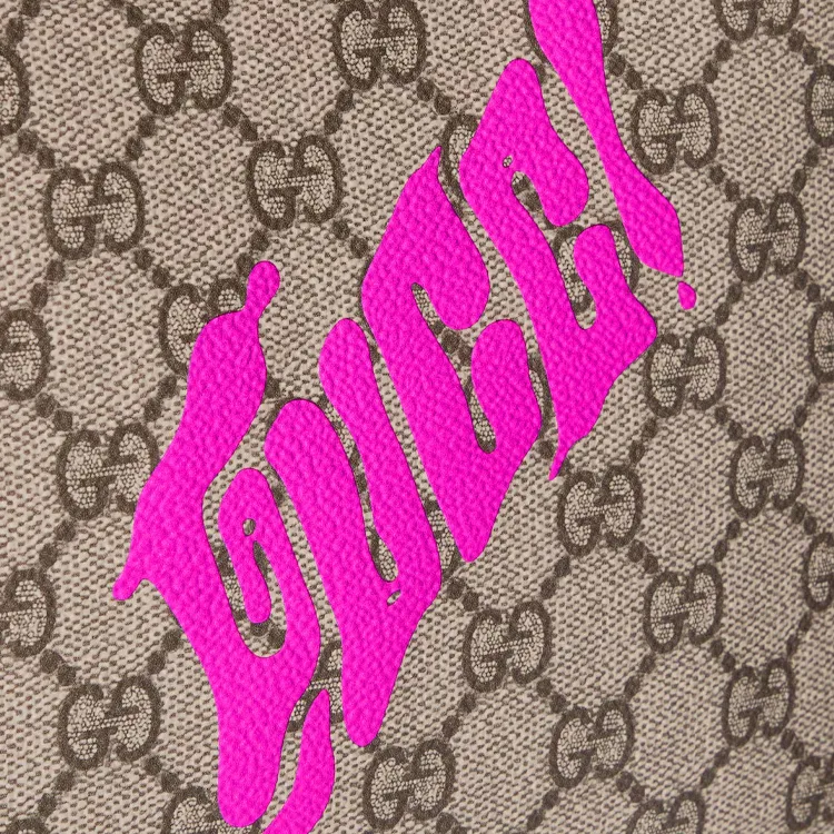 GUCCI GG Monogram Coated Fabric Clutch Men's Beige & Pink-5
