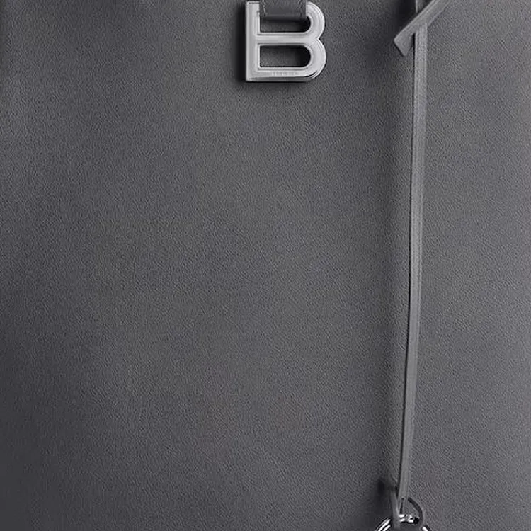 Balenciaga Hourglass Smooth Calf Leather Tote Bag, Shopping Bag, Handbag Medium Size Women's Gray-4