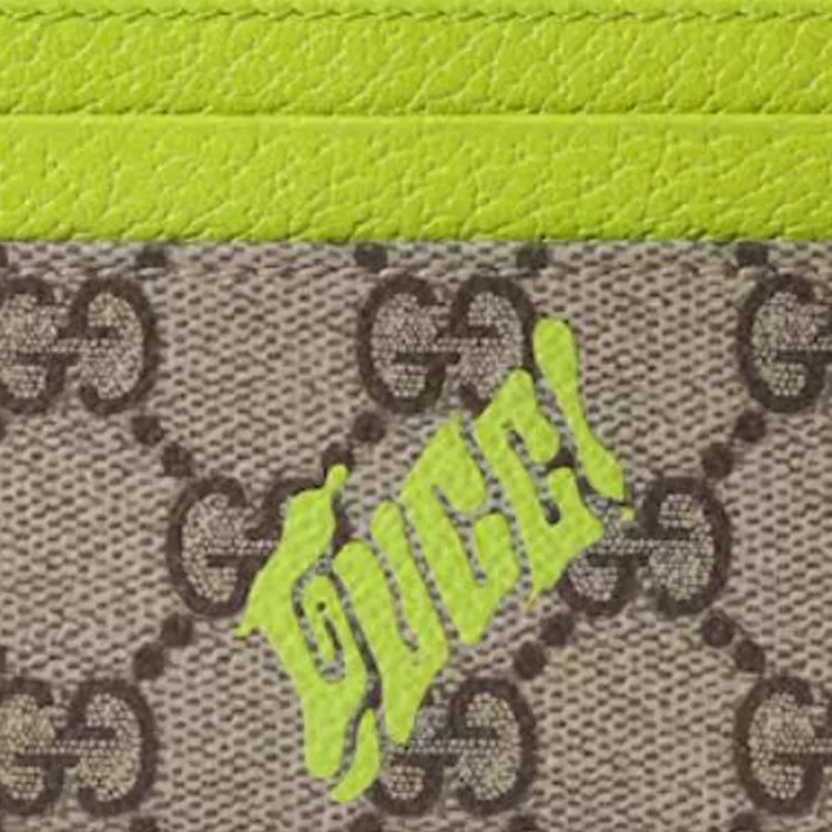 GUCCI GG Monogram Coated Fabric Card Holder Card Holder Men's Beige & Green-3
