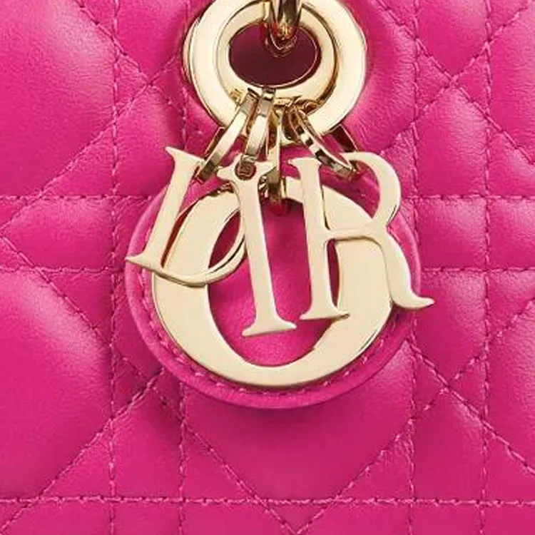 DIOR Lady D Joy Lambskin One Shoulder Handbag Micro Women's Fuchsia-6