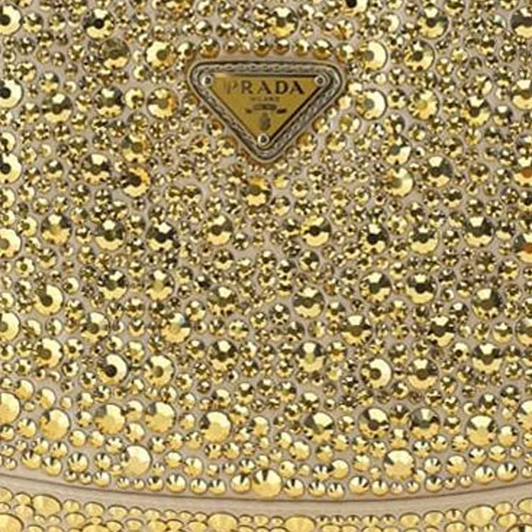 PRADA Cleo Crystal Shoulder Bag Mini Women's Gold-3