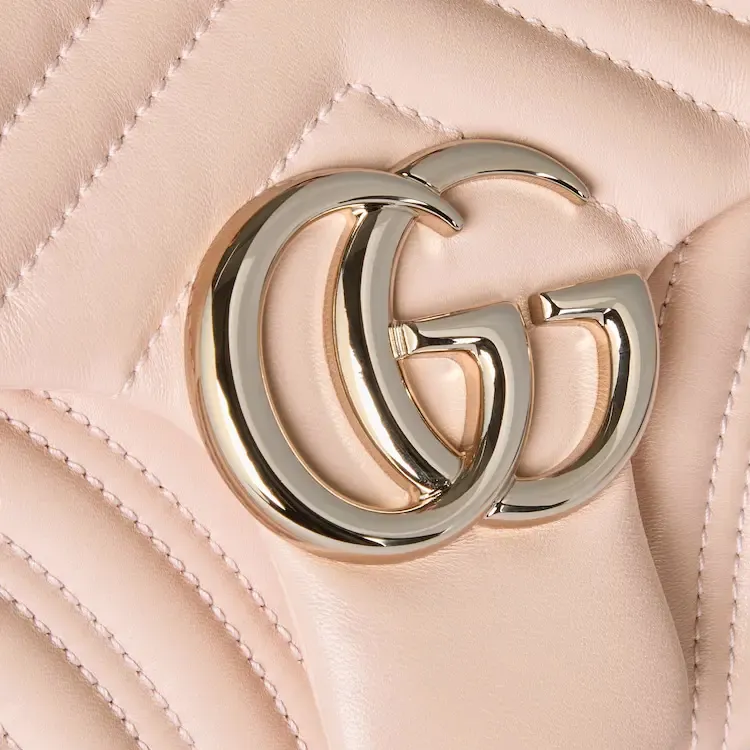 GUCCI GG Marmont Sheepskin Shoulder Bag Medium Size Women's Pink-5