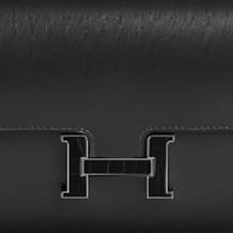 HERMES Constance To Go Box Calfskin One Shoulder Wallet Women's Graphite Black-3