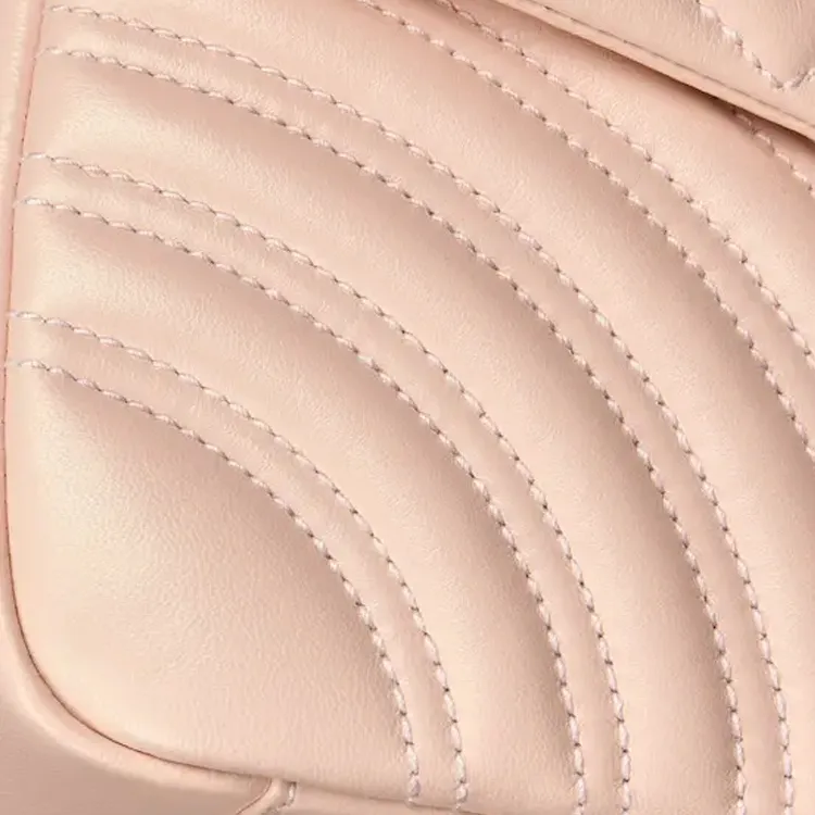 GUCCI GG Marmont Sheepskin Shoulder Bag Medium Size Women's Pink-6