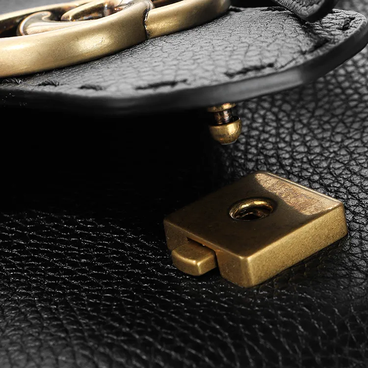 GUCCI Calfskin One Shoulder Handbag Women's Black-11