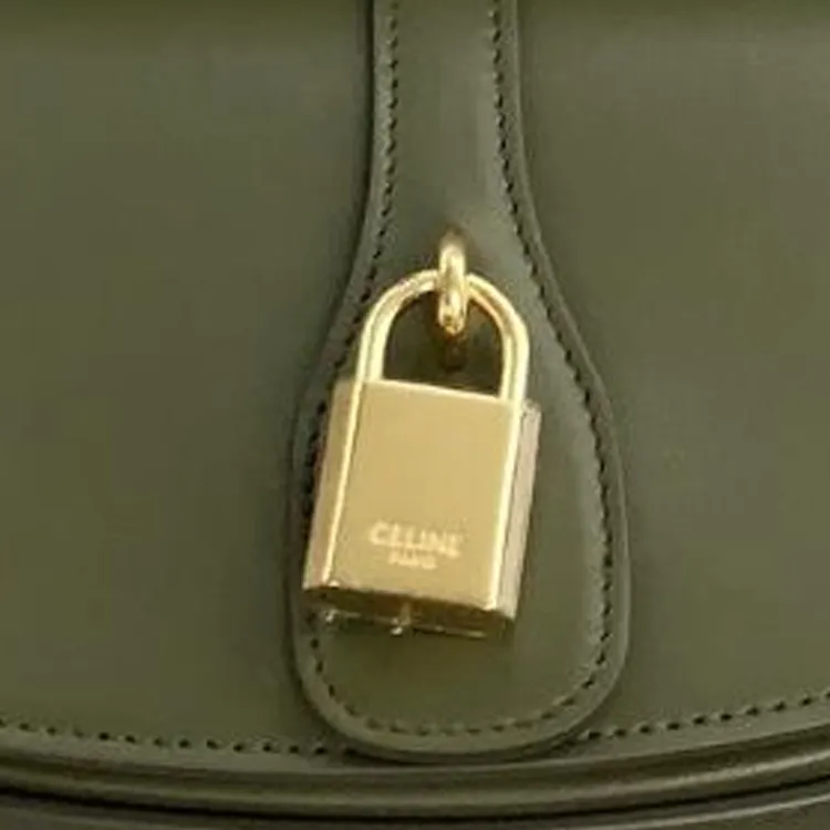 CELINE Tabou Cow Leather One Shoulder Handbag Mini Women's Green-1