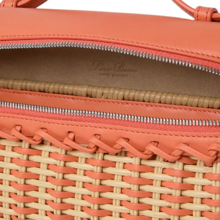 Loro Piana Wicker Handbag Women's Orange-2