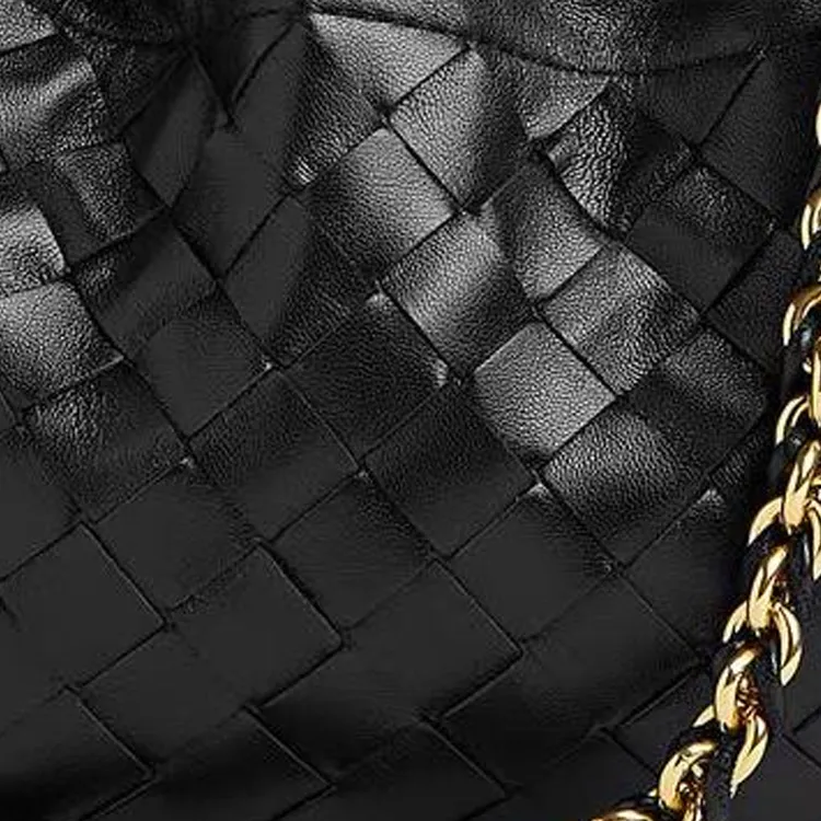 Bottega Veneta Dustbag Calfskin Shoulder Bag Women's Black-3