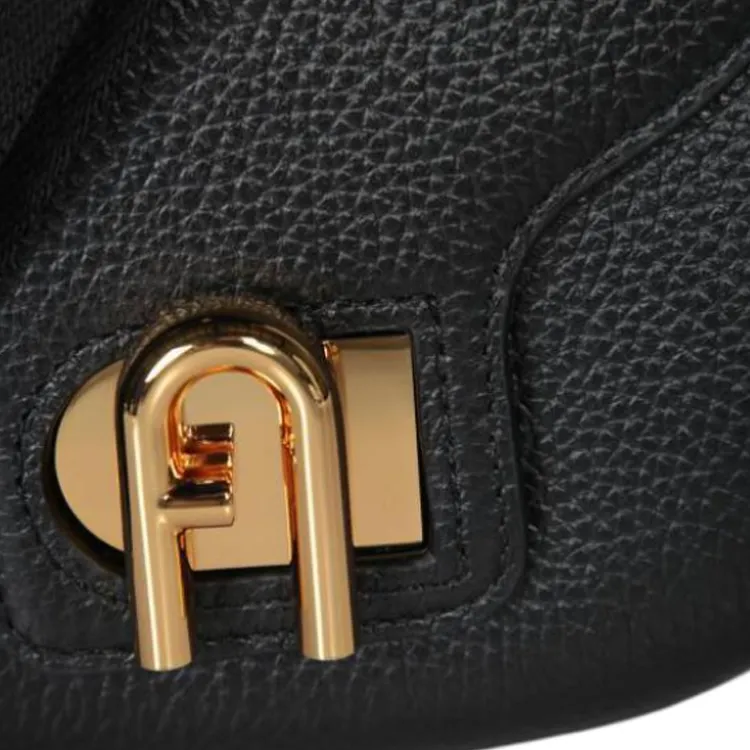 Furla Leather Shoulder Bag Mini Women's Black-3