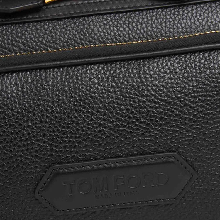 TF Litchi Grain Leather Fanny Pack Men's Black-4