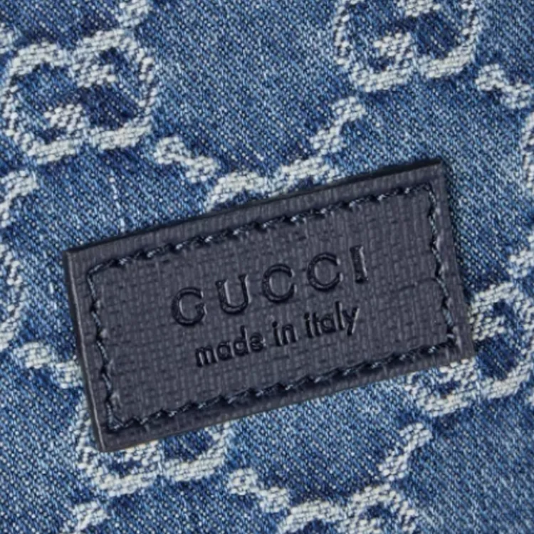 GUCCI Leather Binding Backpack Kids' Blue-5