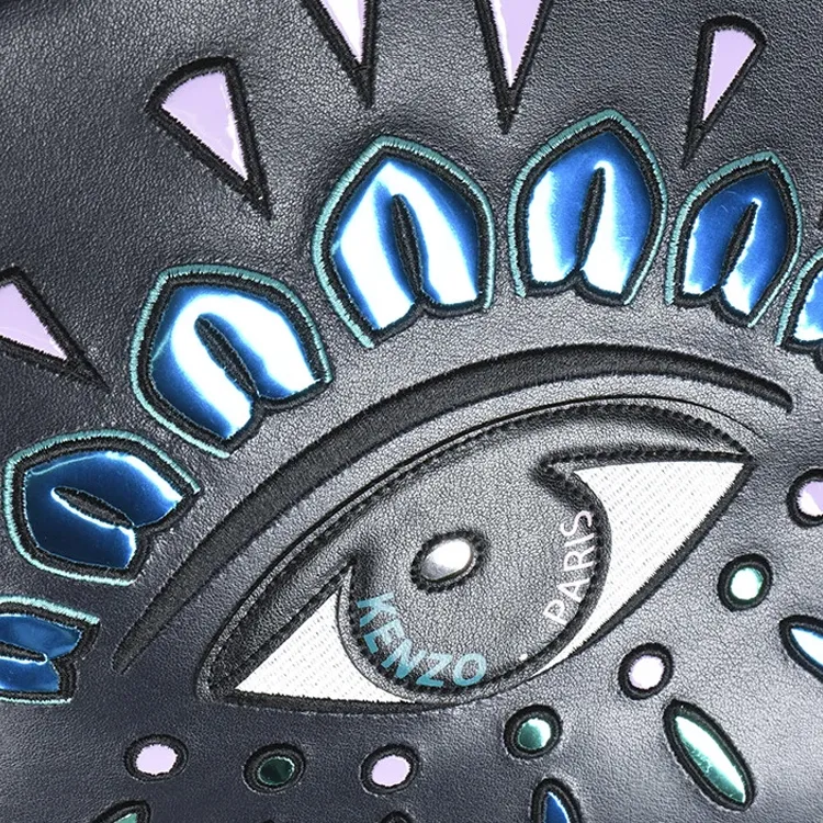 KENZO Calfskin Clutch Women's Black-5