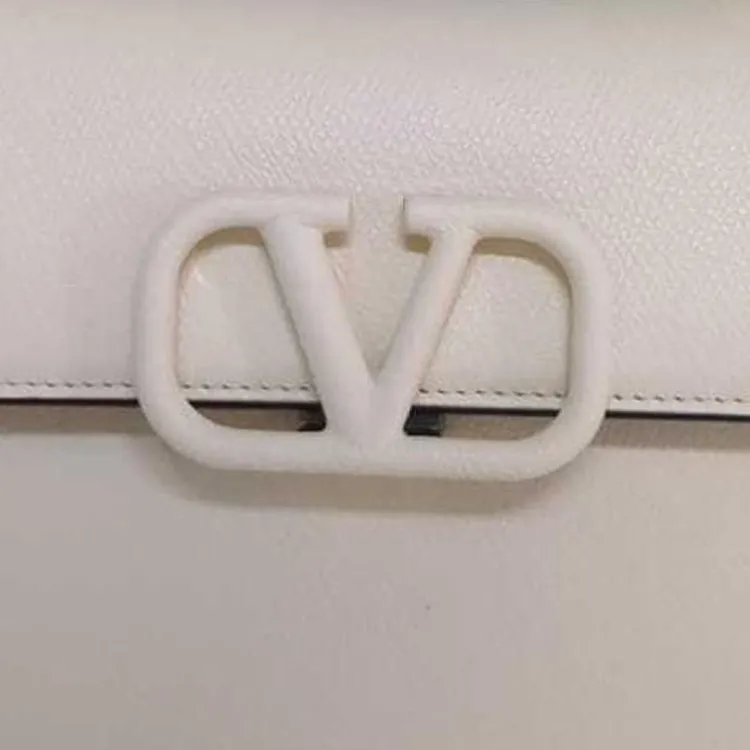 Valentino VSLING Grain Calfskin Shoulder Bag, Crossbody Bag, Handbag Trumpets Women's White-1