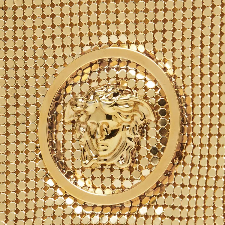 VERSACE La Medusa Metal Shoulder Bag Women's Gold-4