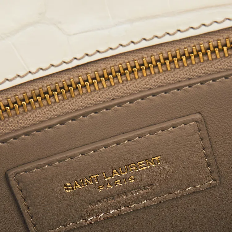 SAINT LAURENT Calfskin Tote Bag, Shopping Bag, Shoulder Bag, Crossbody Bag, Handbag Trumpets Women's Glacier Gray-5