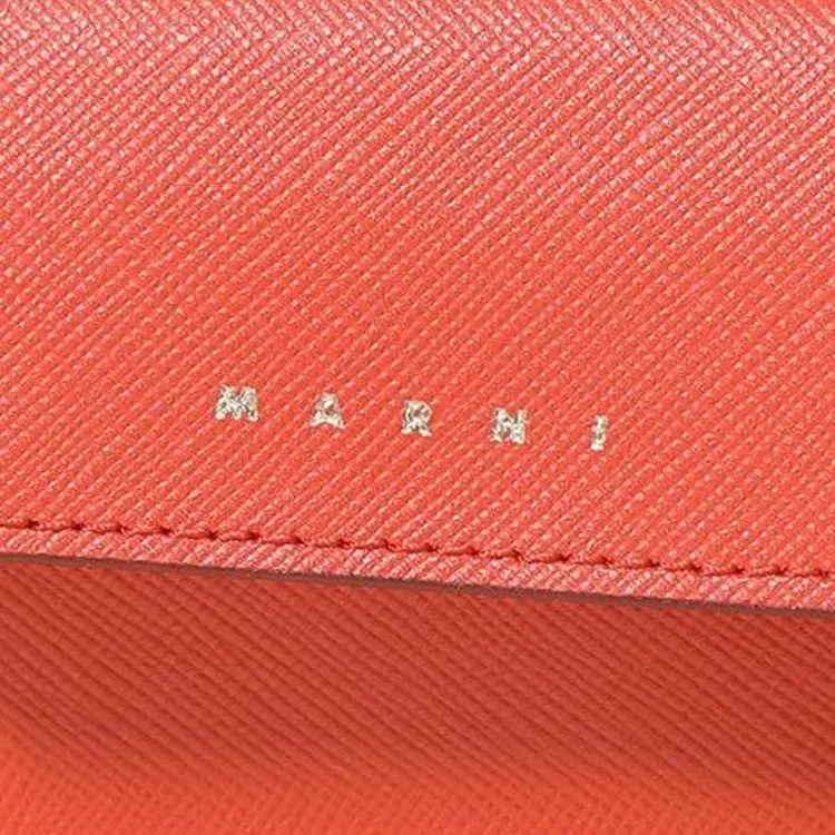 MARNI Cow Leather Wallet Women's Apricot Orange-1