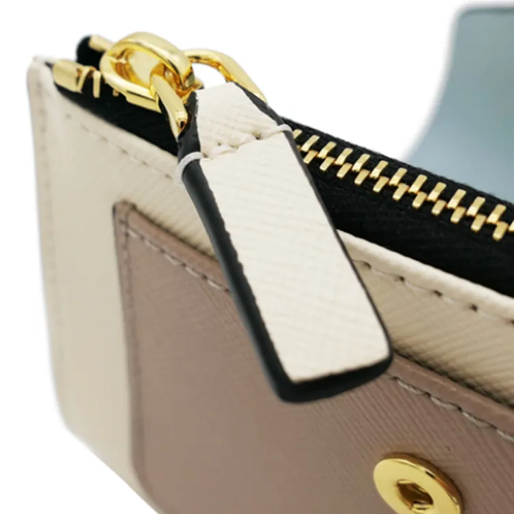 MARNI Saffiano Calfskin Wallet Women's Blue & Beige & Brown-7