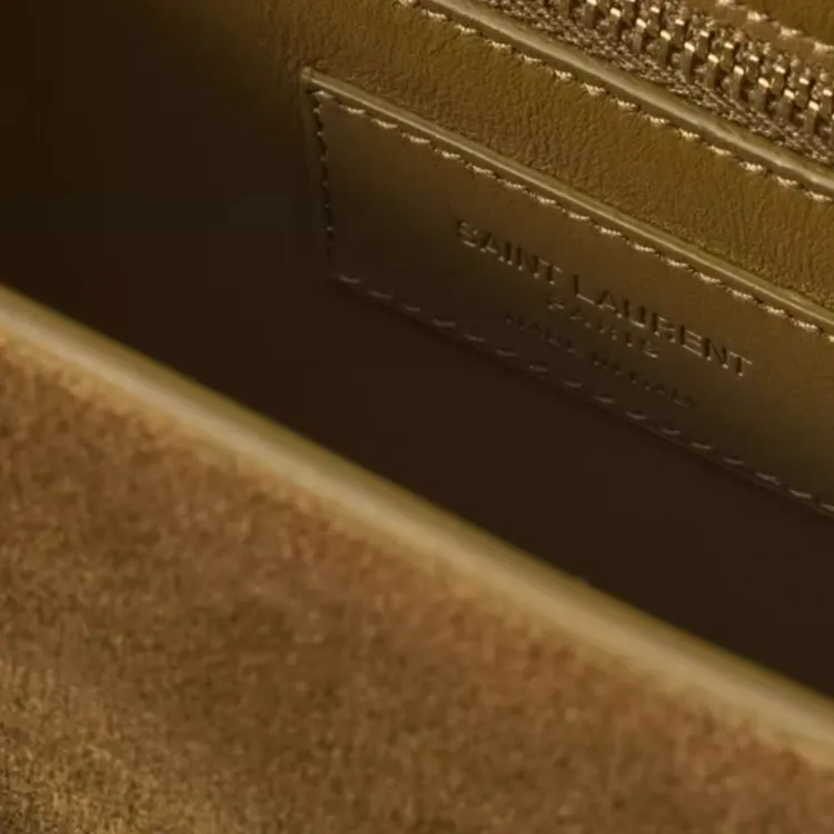 SAINT LAURENT Niki Suede Messenger Bag, Shoulder Bag Medium Size Women's Malt Green-5