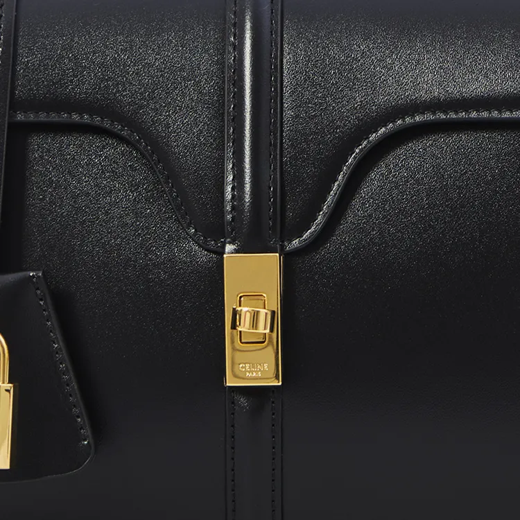 CELINE Calfskin Shoulder Bag, Crossbody Bag, Handbag Women's Black-1