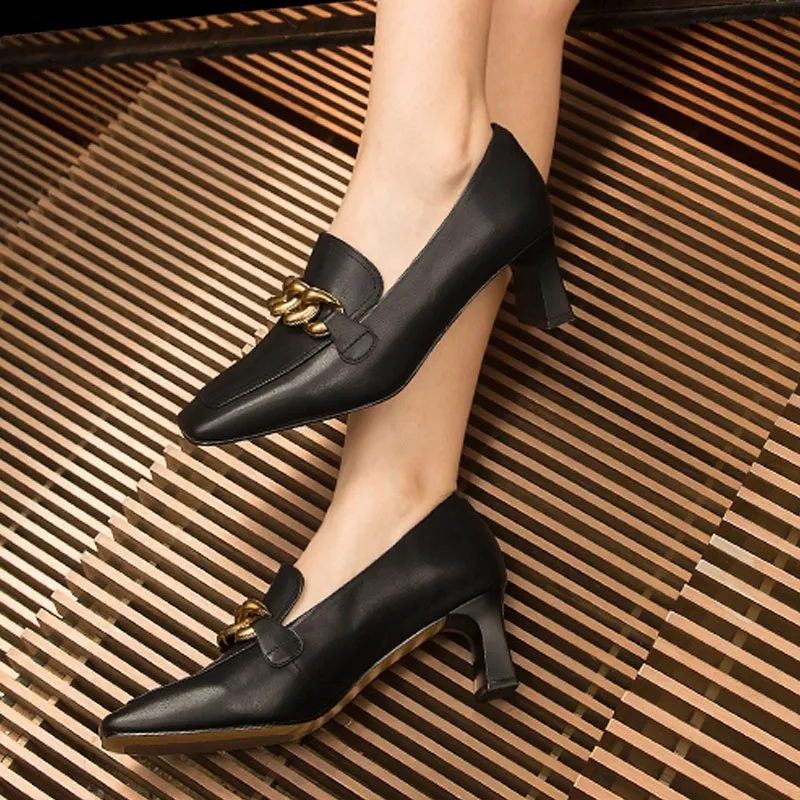 Coup De Foudre Block Heel High Heels 5.5cm Women's-5