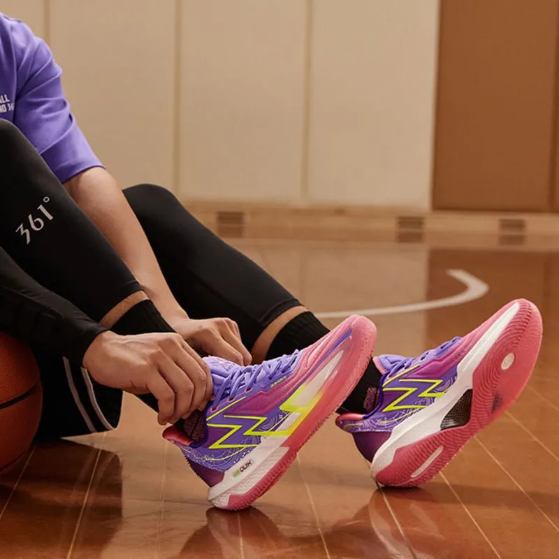 361° BIG3 4.0 Quick Pro Cushioning Anti Slip And Wear Resistant Low Top Carbon Plate Basketball Shoes Men's Purple-5