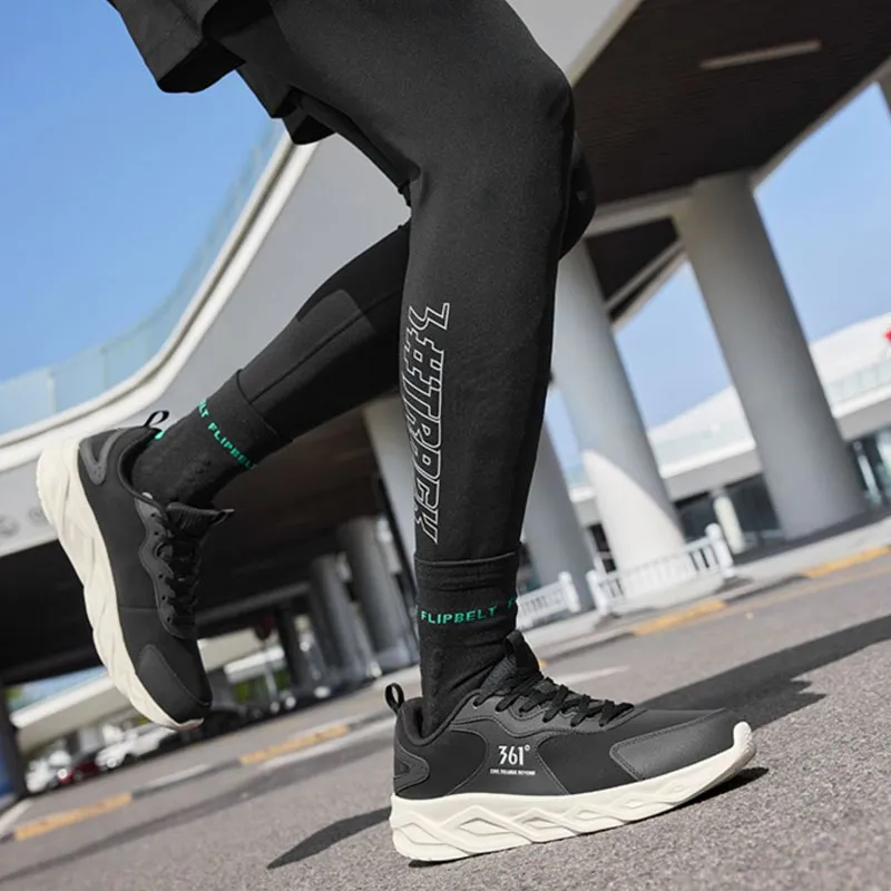 361° Low Top Running Shoes Men's Black White-6