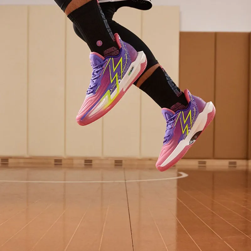 361° BIG3 4.0 Quick Pro Cushioning Anti Slip And Wear Resistant Low Top Carbon Plate Basketball Shoes Men's Purple-8