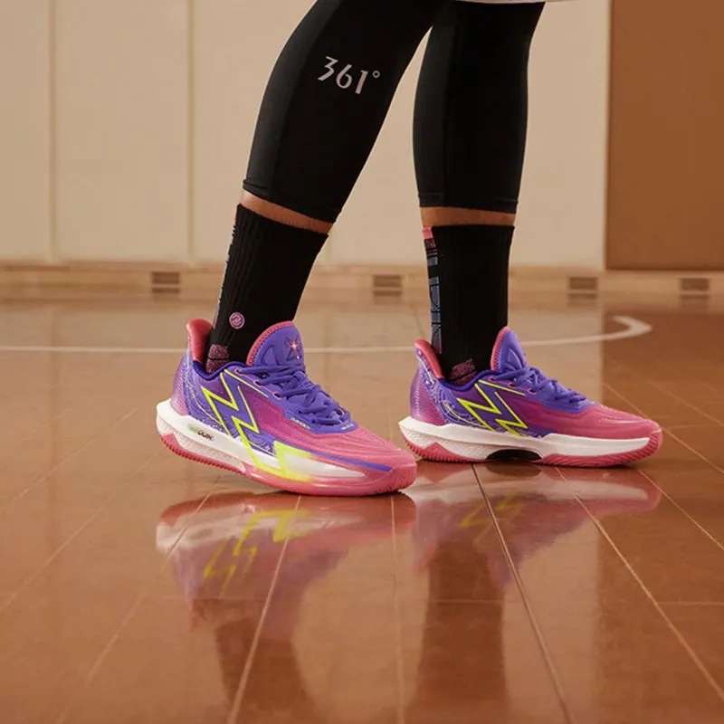 361° BIG3 4.0 Quick Pro Cushioning Anti Slip And Wear Resistant Low Top Carbon Plate Basketball Shoes Men's Purple-6