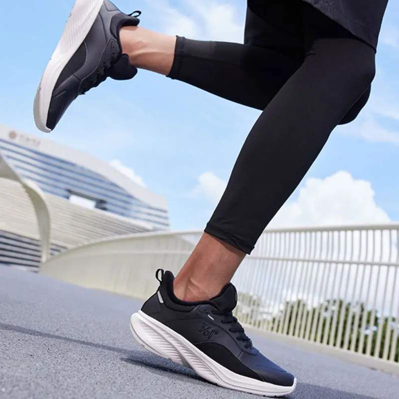 361° Anti Slip And Wear Resistant Warm Low Top Running Shoes Men's Black White-9