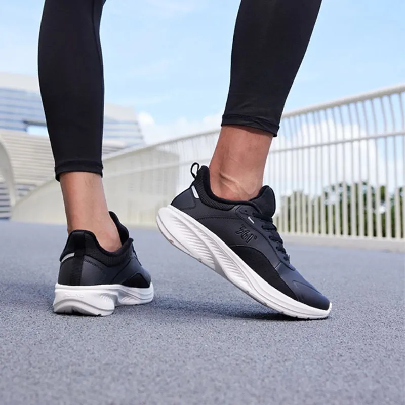 361° Anti Slip And Wear Resistant Warm Low Top Running Shoes Men's Black White-6