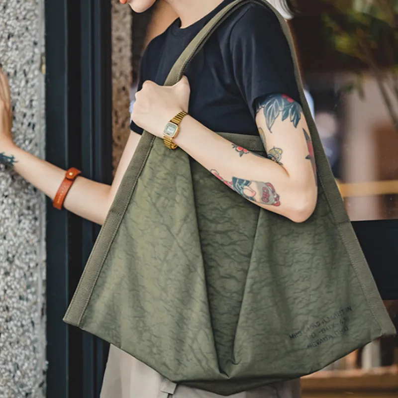 MADEN Nylon Tote Handbag, Shoulder Bag Tubas Women's Army Green-3