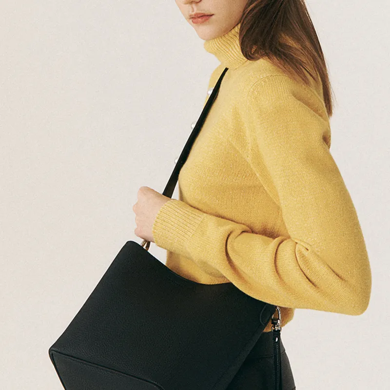 FIND KAPOOR Artificial Leather Bucket Bag, Shoulder Bag, Crossbody Bag Regular Women's Black-3