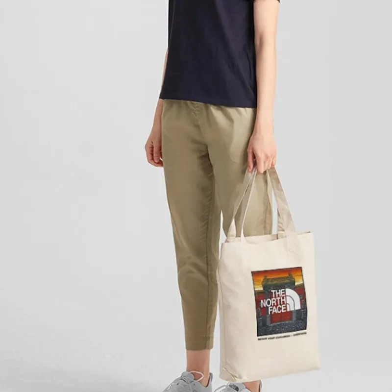 THE NORTH FACE Cotton Tote Bag Shopping Bag Handbag Shoulder Bag Regular Unisex Ecru-4