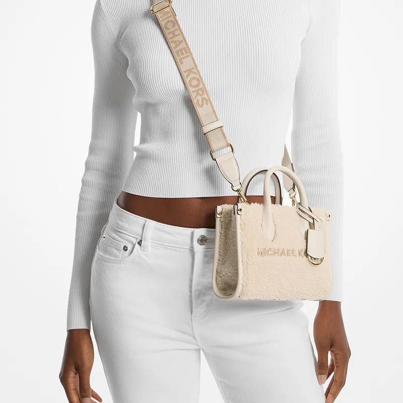 MICHAEL KORS Mirella Polyester Shoulder Bag Crossbody Bag Handbag Extra Small Women's Natural White-3