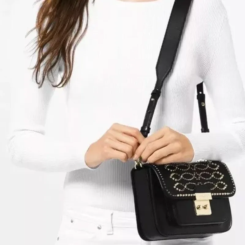 MICHAEL KORS Sloan Leather Shoulder Bag Crossbody Bag Regular Women's Black-4
